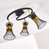 Ayen Plafondlamp Zwart-Goud, 3-lichts