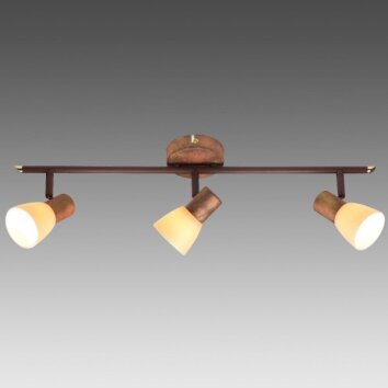 Brilliant Luca Spotbalk plafond Koperkleurig, 3-lichts