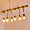 Barbengo Hanglamp Hout licht, Zwart, 6-lichts