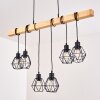 Barbengo Hanglamp Hout licht, Zwart, 6-lichts