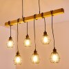 Barbengo Hanglamp Hout licht, Zwart, 6-lichts