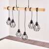 Barbengo Hanglamp Hout licht, Zwart, 6-lichts