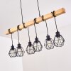Barbengo Hanglamp Hout licht, Zwart, 6-lichts
