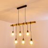 Barbengo Hanglamp Hout licht, Zwart, 6-lichts