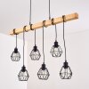 Barbengo Hanglamp Hout licht, Zwart, 6-lichts