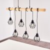 Barbengo Hanglamp Hout licht, Zwart, 6-lichts