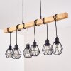 Barbengo Hanglamp Hout licht, Zwart, 6-lichts