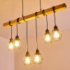 Barbengo Hanglamp Hout licht, Zwart, 6-lichts