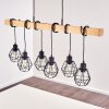 Barbengo Hanglamp Hout licht, Zwart, 6-lichts