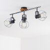 Sundsvall Plafondlamp Hout donker, Zwart, 3-lichts