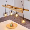 Kotor Hanglamp Hout licht, Zwart, 4-lichts