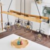 Kotor Hanglamp Hout licht, Zwart, 4-lichts