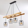 Kotor Hanglamp Hout licht, Zwart, 4-lichts
