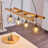 Kotor Hanglamp Hout licht, Zwart, 4-lichts