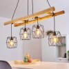 Kotor Hanglamp Hout licht, Zwart, 4-lichts