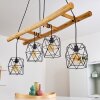 Kotor Hanglamp Hout licht, Zwart, 4-lichts
