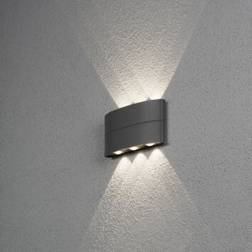 Konstsmide Chieri Buiten muurverlichting LED Zwart, 6-lichts