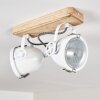 Coruna Plafondlamp Hout licht, Wit, 2-lichts