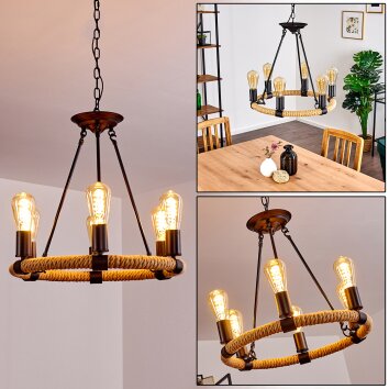 Riekje Hanger Bruin, Zwart, 6-lichts