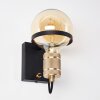 Okudari Muurlamp Zwart-Goud, 1-licht
