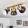 Orny Plafondlamp Antraciet, Hout licht, 3-lichts