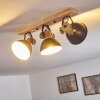 Orny Plafondlamp Antraciet, Hout licht, 3-lichts