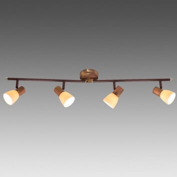 Brilliant Luca Spotbalk plafond Koperkleurig, 4-lichts