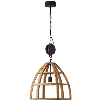 Brilliant Matrix Wood Hanglamp Zwart, 1-licht