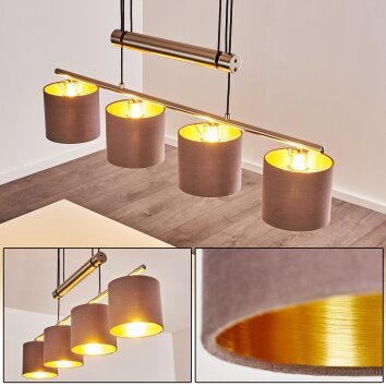 Glane Hanglamp Nikkel mat, 4-lichts