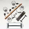 Gondo Hanger Hout licht, Zwart, 4-lichts