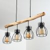 Gondo Hanger Hout licht, Zwart, 4-lichts