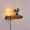 Montgomery Muurlamp Hout donker, Zwart, 1-licht