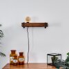 Montgomery Muurlamp Hout donker, Zwart, 1-licht
