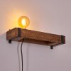 Montgomery Muurlamp Hout donker, Zwart, 1-licht