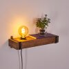Montgomery Muurlamp Hout donker, Zwart, 1-licht