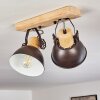 Orny Plafondlamp Antraciet, Hout licht, 2-lichts