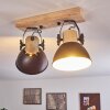 Orny Plafondlamp Antraciet, Hout licht, 2-lichts