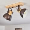 Orny Plafondlamp Antraciet, Hout licht, 2-lichts