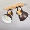 Orny Plafondlamp Antraciet, Hout licht, 2-lichts
