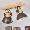 Orny Plafondlamp Antraciet, Hout licht, 2-lichts