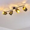 Bathinda Plafondlamp Zwart, 4-lichts