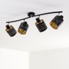 Bathinda Plafondlamp Zwart, 4-lichts