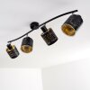 Bathinda Plafondlamp Zwart, 4-lichts