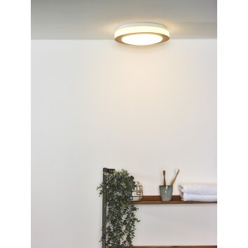 Lucide DIMY Plafondlamp LED Hout donker, 1-licht