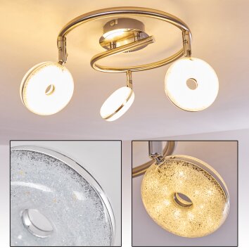Donot Plafondlamp LED Nikkel mat, 3-lichts