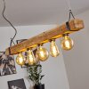 Montgomery Hanglamp Hout licht, Zwart, 5-lichts