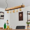 Montgomery Hanglamp Hout licht, Zwart, 5-lichts