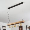Montgomery Hanglamp Hout licht, Zwart, 5-lichts