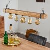 Montgomery Hanglamp Hout licht, Zwart, 5-lichts