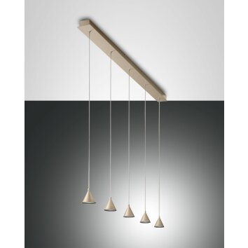 Fabas Luce Delta Hanglamp LED Goud, 5-lichts